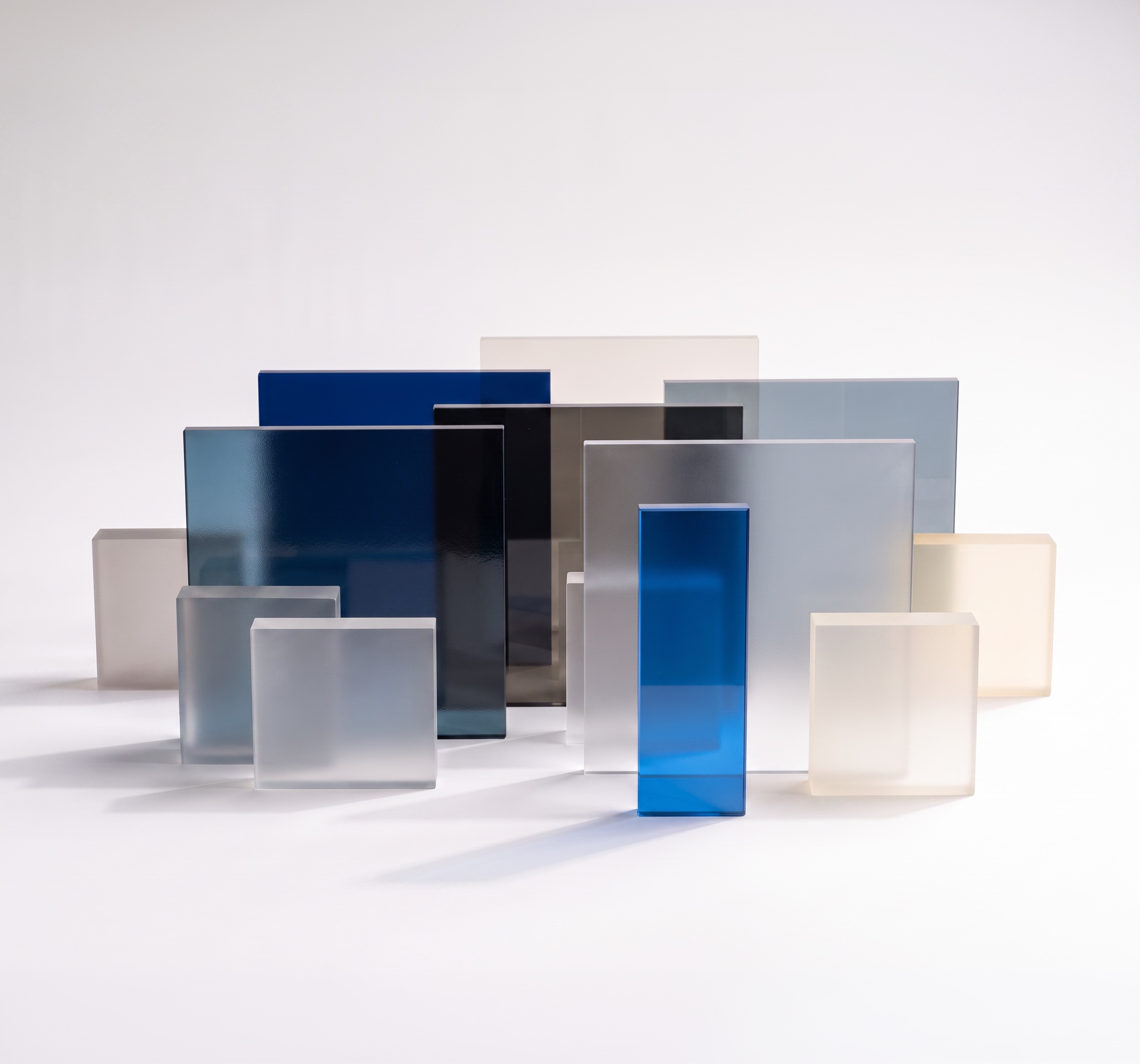 Sonder Labs material palette in glass and acrylic